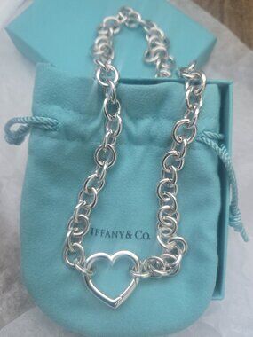 Vintage Tiffany & Co. Sterling Silver link & open clasp necklace-Tiffany renewed